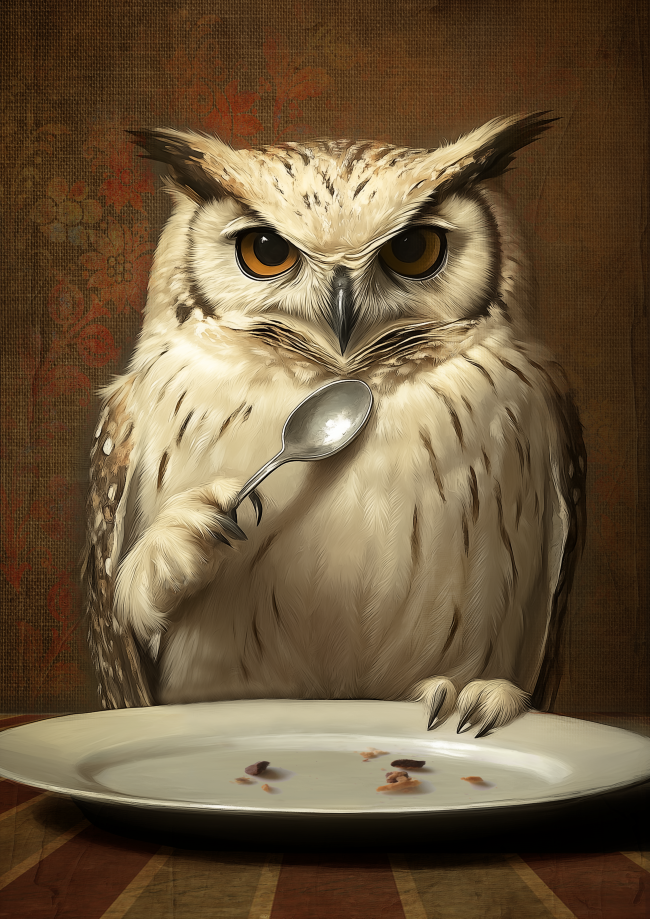 Owl and the Spoon - Alice in Wonderland.